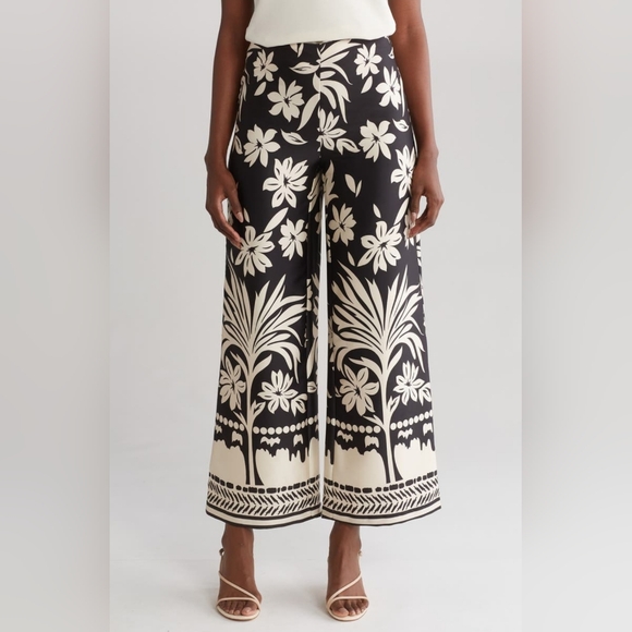 Industry Republic Clothing Floral Flare Satin Resort Pants 6 - Picture 1 of 5